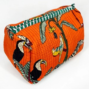 Ensemble étui de voyage en coton fait à la main de style vintage fermeture à glissière-imprimé jungle tropicale-écologique durable-résistant à l'eau grand - Product Image 4