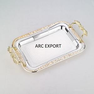 Plateau de style moderne antique en argent et or de luxe, meilleur matériau, style unique décoratif - Product Image 4