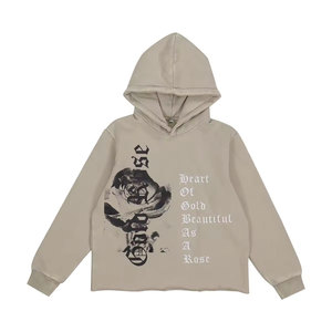 100% coton français éponge surdimensionné à capuche épais polaire goutte épaule plaine blanc avec Sain capuche hommes sweats à capuche - Product Image 6