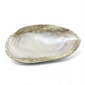 Mother of Pearl <b>Plate</b> <b>for</b> Dining Table Decor Dessert Serving and Interior <b>Display</b> From Vietnam - Product Image 1