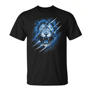 T-Shirt Promozionale per Tifosi della Scuola Blue Lion, Design Animale, Abbigliamento per Fan dei Lions - Product Image 2