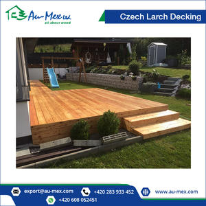 Le bois solide de conception moderne de Decking en bois de mélèze tchèque embarque la surface de 24x136mm Reeded - Product Image 5