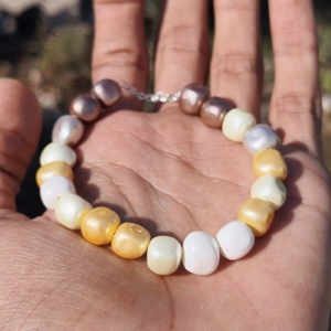 Cultured Freshwater Pearl <b>Silver</b> Plated Luxury Handmade Beaded <b>Bracelet</b> Round Grade AAA 8mm Women's Gift - Product Image 2