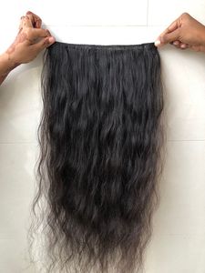 Top Produit Vente Chaude 100% Temple Indien Brut Non Transformé 28 "(100 Grammes) Clip Ondulé en Extension de Cheveux Humains Noir pour les Femmes Vendeur - Product Image 4