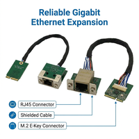 Module LAN Gigabit RJ45 EM01 M.2 E-Key PCIe *1, adaptateur d'extension pour PC industriel, mini PC, système embarqué