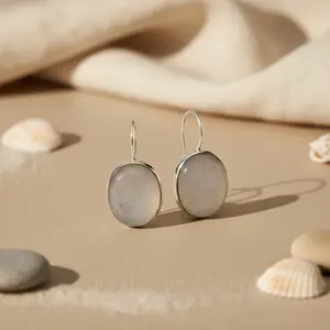 Pendientes de Plata 925 con Piedra Lunar para Mujer, Regalo - Product Image 2