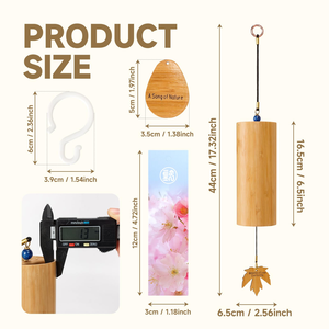 Piccoli campanelli a vento di bambù fatti a mano <span class=keywords><strong>fagotto</strong></span> decorazioni in legno calmante toni profondi naturali bel <span class=keywords><strong>suono</strong></span> per uso domestico regalo - Product Image 4