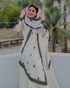 Nuevo Traje Anarkali de 3 Piezas con Bordado Floral de Encaje Etéreo ORGENZA, Ropa Casual de Fiesta para Mujer, 100% Seda, Impermeable - Product Image 6