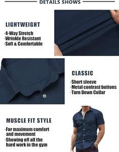 Chemise décontractée à manches courtes pour homme, légère, pour l'été, la plage, avec un seul bouton, pour les voyages en plein air et la mode quotidienne - Product Image 5