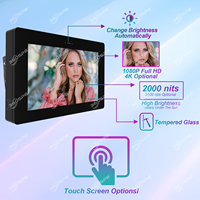 Señalización Digital para Montaje en Pared Exterior de 55'', Pantalla Legible Bajo la Luz Solar de 2000nits, HD, Resistente al Agua IP65, Protección de 10KV, Sistema de Refrigeración por Aire