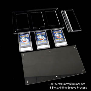 Cadre acrylique pour 35PT Pokemoned <span class=keywords><strong>PSA</strong></span> 3 Graded Card Vitrine avec base en acrylique Magnétique Acrylique Graded Slab Holder 3 Slots - Product Image 2