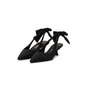 Sandales à talons Valentino Slingback Foulard VVV en noir - Product Image 2