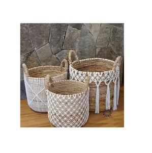 Beau Design Macramé Rangement Panier Suspendu Pépinière Chambre Salon Décoration Ménage Accessoires À Prix Abordable - Product Image 2