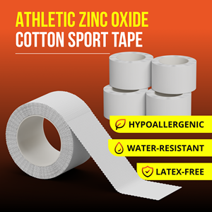 4 rolls Zinc Oxide Sport <b>Tape</b> <b>Athletic</b> Wound Dressing Hydrocolloid Healing Patch Breathable Flexible Medical Adhesive - Product Image 4