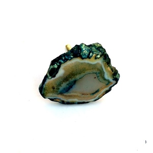 Boutons de tiroir en agate faits à la main, écologiques, multicolores, avec bordure dorée, pour la décoration d'hôtels et de portes, design moderne et luxueux - Product Image 5