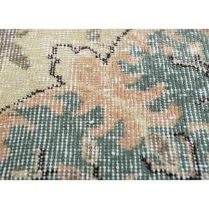 Tapis en laine bleu vintage noué à la main Pae-2831 9x12 rectangulaire à motif médaillon pour la décoration de la maison, du salon ou du couloir - Product Image 3