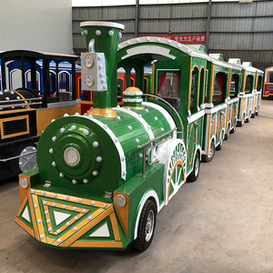 Nouvelle entreprise rentable coloré de haute qualité <span class=keywords><strong>parc</strong></span> d'attractions, mini train <span class=keywords><strong>vert</strong></span> touristique sans piste à vendre - Product Image 6