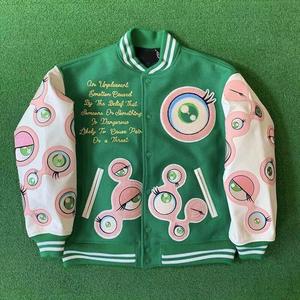 OEM personalizado Vintage Letterman Varsity chaqueta de los hombres de alta calidad de cuero personalizado manga Chenille bordado con capucha Bomber Plus tamaño - Product Image 6