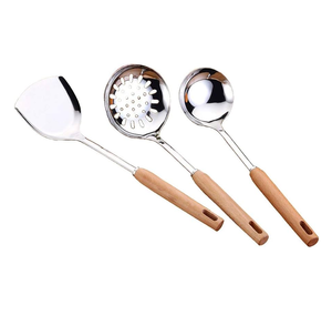 High Quality Stainless Steel <b>Cooking</b> <b>Spoon</b> Ladle <b>Wood</b> Handle Stainless Steel Kitchen <b>Spoon</b> <b>Cooking</b> Utensils <b>Spoon</b> Best Price - Product Image 3
