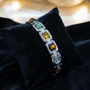 Pulsera de Cristal Unisex con Piedra Magnética de Pirita para la Riqueza y la Prosperidad - Product Image 2