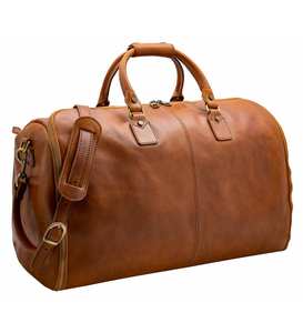 Sac de voyage unisexe avec logo personnalisé Weekende sac de sport fermeture à glissière en cuir de vache pleine fleur sac cosmétique de mode d'usine OEM pour - Product Image 1