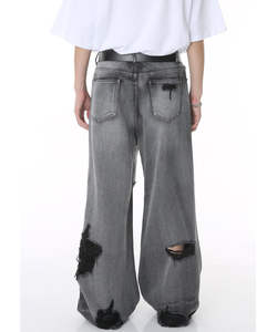 กางเกงยีนส์ผู้ชายไซส์พิเศษผ้ายีนส์ผ้ายีนส์ผ้ายีนส์ขาดเป็นกรด - Product Image 2