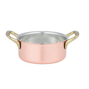 Olla de cobre hecha a mano con mango de latón, olla para servir alimentos de calidad exclusiva para accesorios de cobre - Product Image 1
