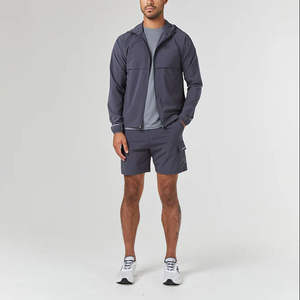 Veste coupe-vent d'extérieur pour hommes de marque personnalisée veste coupe-vent légère à capuche en tissu écologique imperméable pour l'hiver - Product Image 1