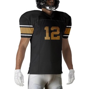 Uniforme de fútbol americano personalizado para adultos y jóvenes, camiseta atlética de malla transpirable con cuello en V, conjuntos de manga corta - Product Image 4