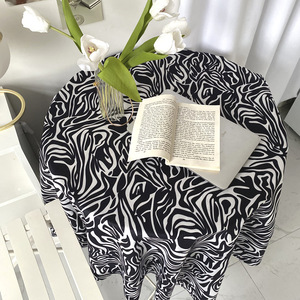 Nappe zèbre de Style coréen noir et blanc chambre fond tissu couverture de Table décoration - Product Image 2