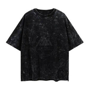 เสื้อยืดผู้ชายเสื้อลายกรดซักออกแบบโลโก้ของคุณเองเสื้อผ้าลำลองดีไซน์ล่าสุด - Product Image 1