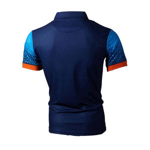 Moda nuevo estilo ropa Casual Color personalizado pantalones cortos manga transpirable 100% algodón precio al por mayor de talla grande polos para hombre - Product Image 4