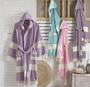 Serviette turque vêtements de plage d'été PEST-WR-KDSROBE5 Robes turques peignoir Kimono Châle À Capuche Douche Bain - Product Image 2