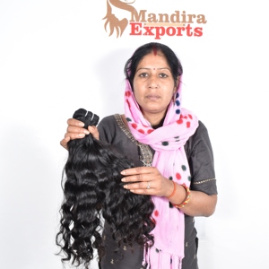 Machine naturelle vierge non traitée Double trame ondulée aucune perte Style de cheveux cambodgiens directement des extensions de cheveux humains de Temple - Product Image 5