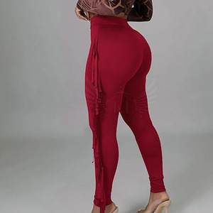 Pantalones de gamuza de mujer de color sólido al aire libre, pantalones de cuero genuino superventas, pantalones de gamuza de mujer de nuevo diseño - Product Image 5