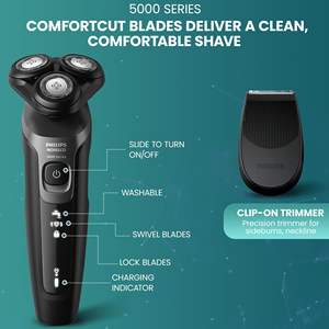 Rasoir électrique sans fil rechargeable pour hommes, rasoirs humides et secs avec tondeuse de précision, étanche IPX7 (version allemande) - Product Image 4