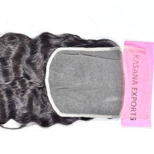 Vente en gros 6*6 Fermeture et machine double trame Traitement indien Cheveux bruts pas cher Beige couleur naturelle tissage Extensions de cheveux humains - Product Image 5