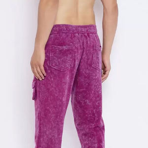 Pantalones de chándal lavados con ácido de calidad superior OEM para hombre, tela transpirable, cintura media, Parte delantera plana, gran tamaño, estilo cargo, pantalones de chándal para hombre - Product Image 5