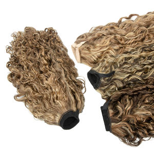 Nouvelle arrivée en eau profonde bouclée <span class=keywords><strong>chaussette</strong></span> queue de cheval cuticule alignée vierge 100% humaine Double dessiné queue de cheval Extension de cheveux - Product Image 3