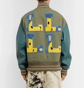 Chaqueta de invierno unisex de lana Varsity, abrigo de béisbol con cuello levantado de calle, bolsillos, diseño de retazos de invierno universitario, alta calidad - Product Image 6