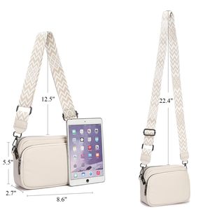 Nouveau sac à main croisé en polyuréthane pour femmes avec fermeture à glissière à sangle tissée réglable Style vintage de luxe - Product Image 6