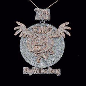 Hip Hop letra Iced Out VVS Moissanite corte redondo diamante colgante joyería colgante hombres 925 plata esterlina - Product Image 5