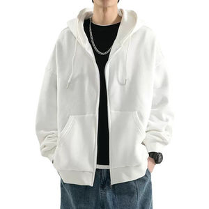 Sweat à capuche décontracté personnalisé avec fermeture éclair, manches longues, 100% coton, hiver, uni, écologique, haute qualité - Product Image 1