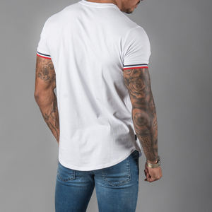 Camiseta de lujo unisex Logotipo estampado personalizado Algodón peinado Peso pesado Jersey en blanco Camiseta tejida de gran tamaño para hombre - Product Image 5