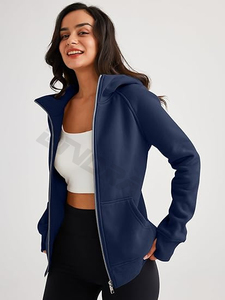 Sweat à capuche zippé personnalisé en polaire à manches longues pour femme – Design élégant, idéal pour la gym, style pull, saison hivernale, livraison rapide - Product Image 4