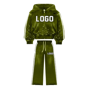 เสื้อฮู้ดดี้ผ้าฝ้ายแท้ 100% ยี่ห้อ Nanju International แบบ unisex สไตล์วินเทจ พร้อมกางเกงจ็อกเกอร์ทรงหลวม 2 in 1 ชุดเซ็ตแทรคสูท - Product Image 6