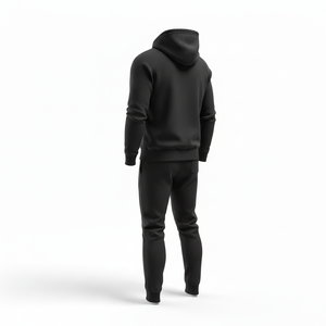 Ensemble de survêtement unisexe d'hiver respirant et léger avec capuche, bleu roi, 100 % polyester polaire, imprimé délavé à l'acide - Product Image 6