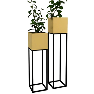 Macetas de Metal de la mejor calidad con soporte para la decoración del hogar y el jardín Macetas con revestimiento en polvo a bajo precio - Product Image 1