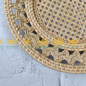 Eco-friendly Natural <b>Bamboo</b> Rattan Woven Placemat Flower/Modern Style Home Restaurant Use Wedding Party Charger Plate Wholesale - Product Image 4