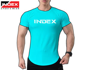 T-shirt de gymnastique personnalisé à séchage rapide pour hommes en stock entraînement à manches courtes 100% haut d'entraînement en coton vêtements de sport respirants avec impression - Product Image 4